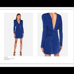 Misha Kahlia Shirred Dress in Cobalt